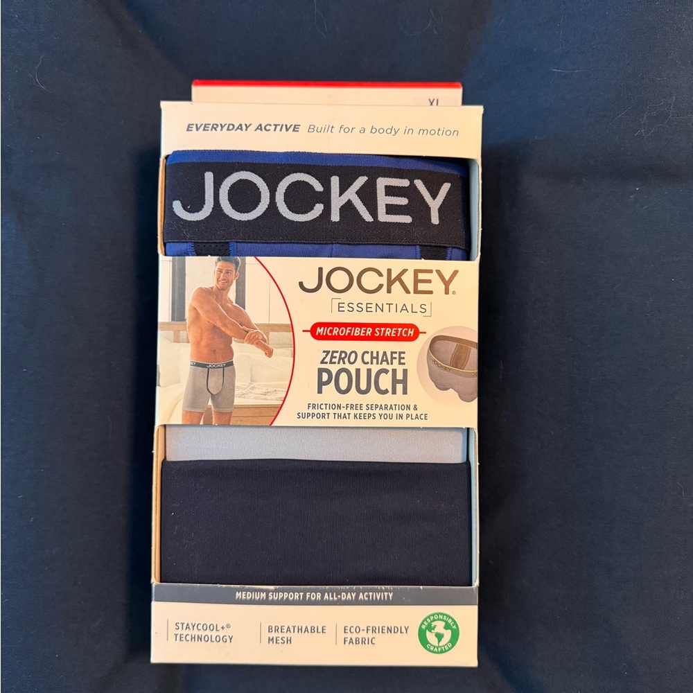 Jockey Essentials Men's Dark Blue Boxer Briefs